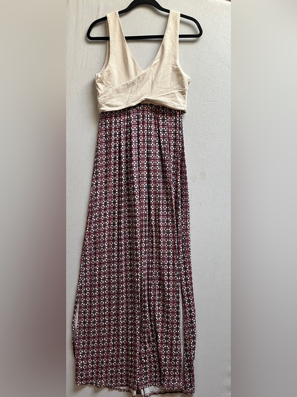 Maeve Anthropologie Geometric Faux Wrap Bodice Maxi Dress Sz S - Picture 4 of 9